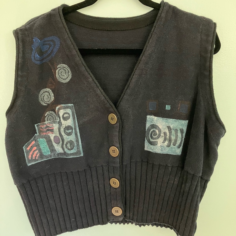 RARE VINTAGE 90’s BLUE FISH Sweater Vest